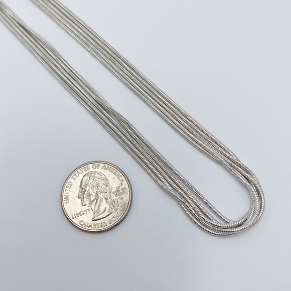 Silver Tone Multi Strand Necklace - Picture 6 of 9